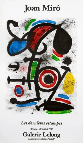 Joan Miró Abstract Art Poster, Les Dernières Estampes 1987