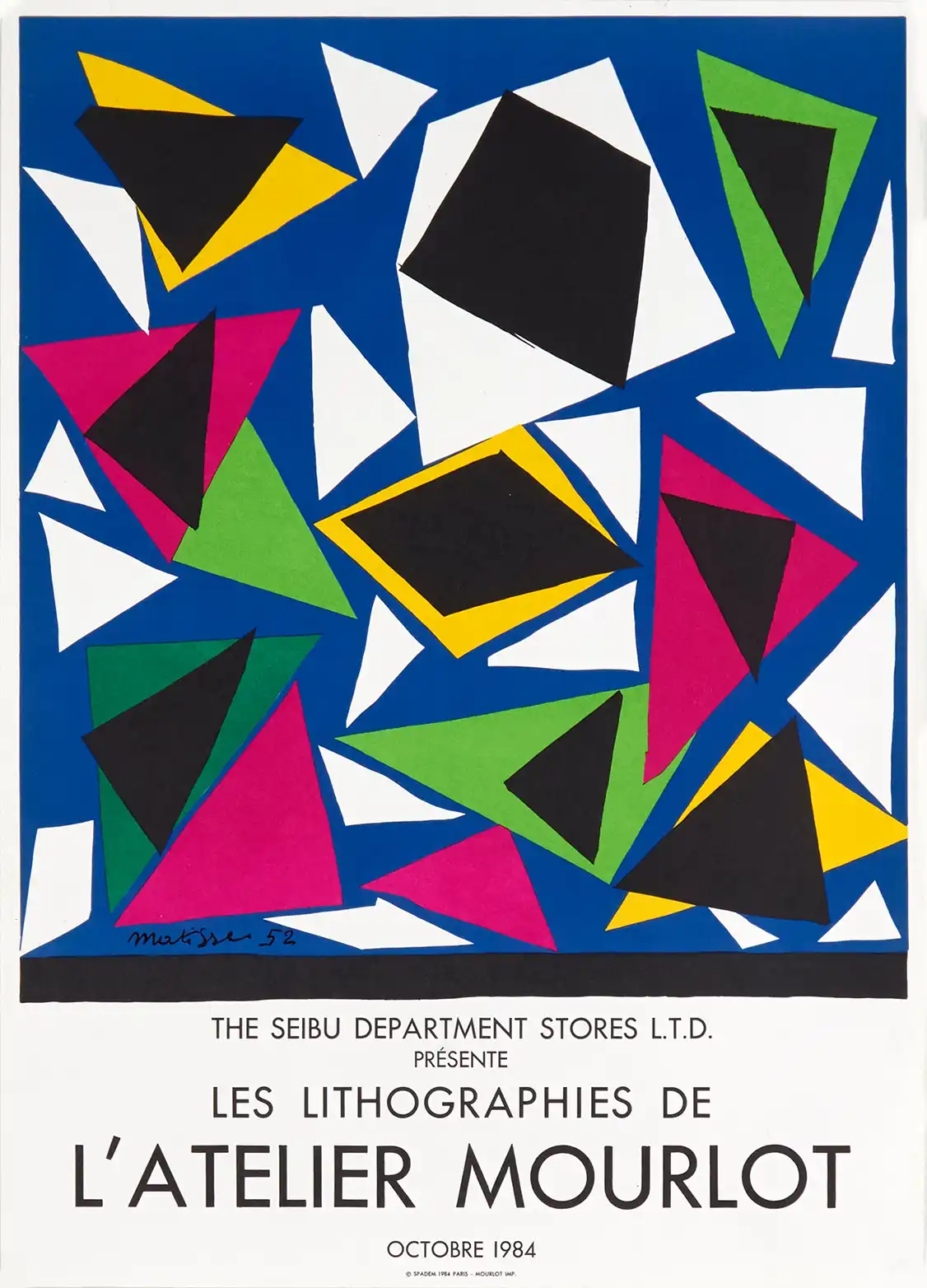 Henri Matisse Mourlot Poster | Abstract Art Print | Vibrant Geometric Shapes