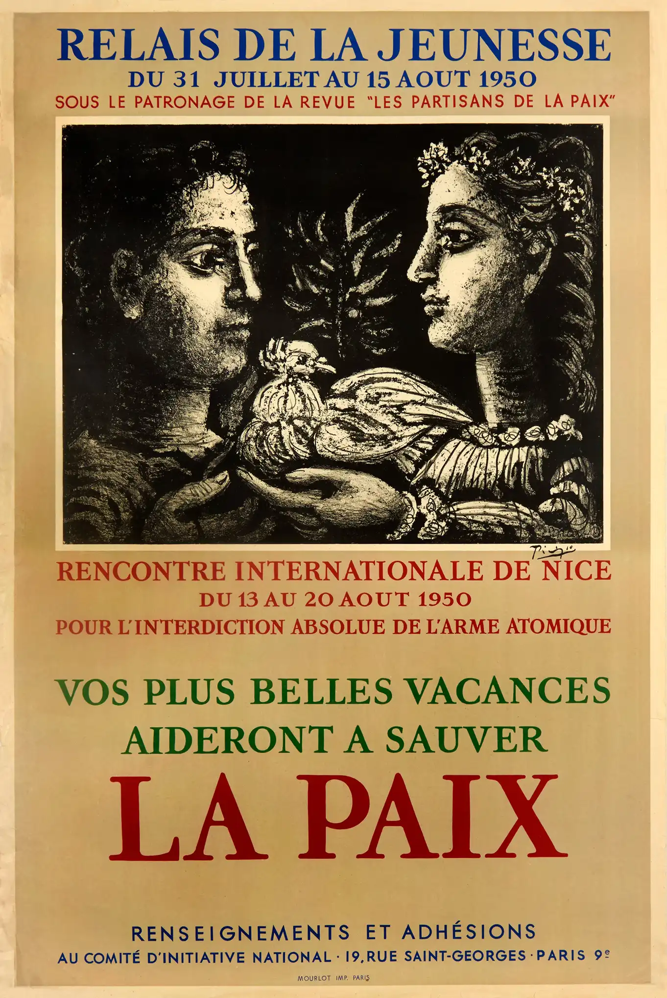 Picasso's Les Partisans de la Paix | Art Poster | Vintage Peace Dove Print