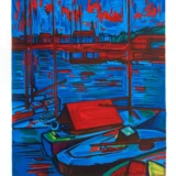 Isis Kischka, Art Exhibition Poster, 1975 Expressionist Harbor