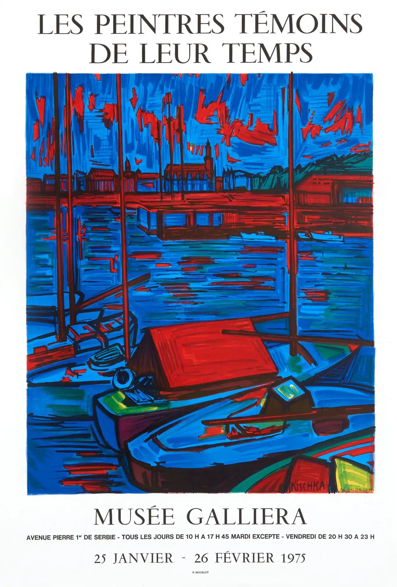 Isis Kischka | Art Exhibition Poster | 1975 Expressionist Harbor Print