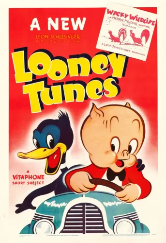 Porky Pig and Daffy Duck Looney Tunes Vintage Cartoon Movie Poster