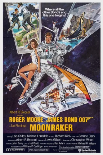 Moonraker 1979 James Bond Movie Retro Illustration Movie Poster