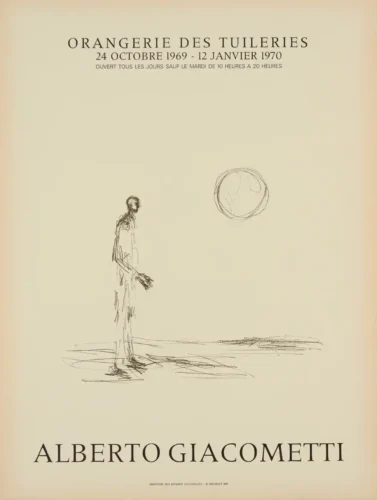 Alberto Giacometti Orangerie Exhibition Art Print, Minimalist Sketch