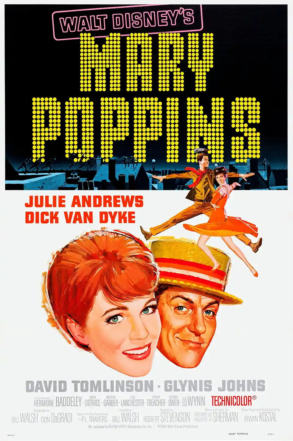 Mary Poppins | Disney Movie Poster | 1964 Vintage One-Sheet Art Print