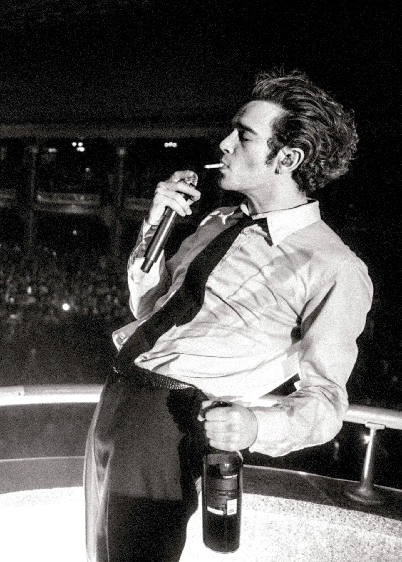 Matty Healy smoking print The 1975 black and white wall art, bar cart art print vintage music photography, Matty Healy black white museum quality photography print