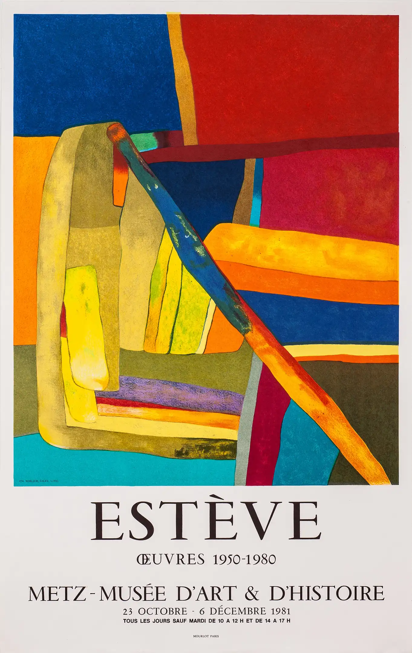 Maurice Estève | Abstract Art Poster | Vibrant 1981 Museum Lithograph Print