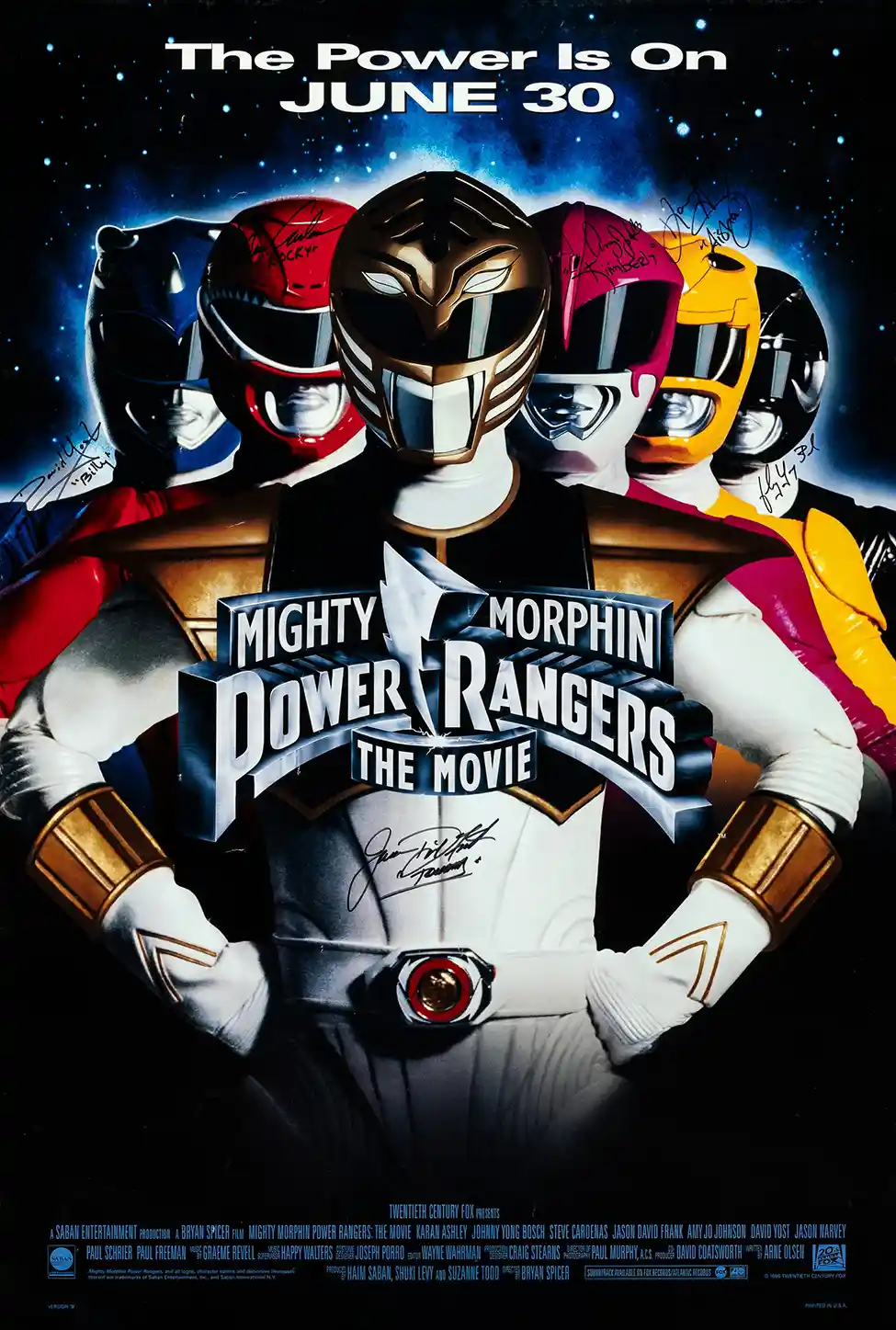 Mighty Morphin Power Rangers Movie Poster | White Ranger Team Wall Art Print