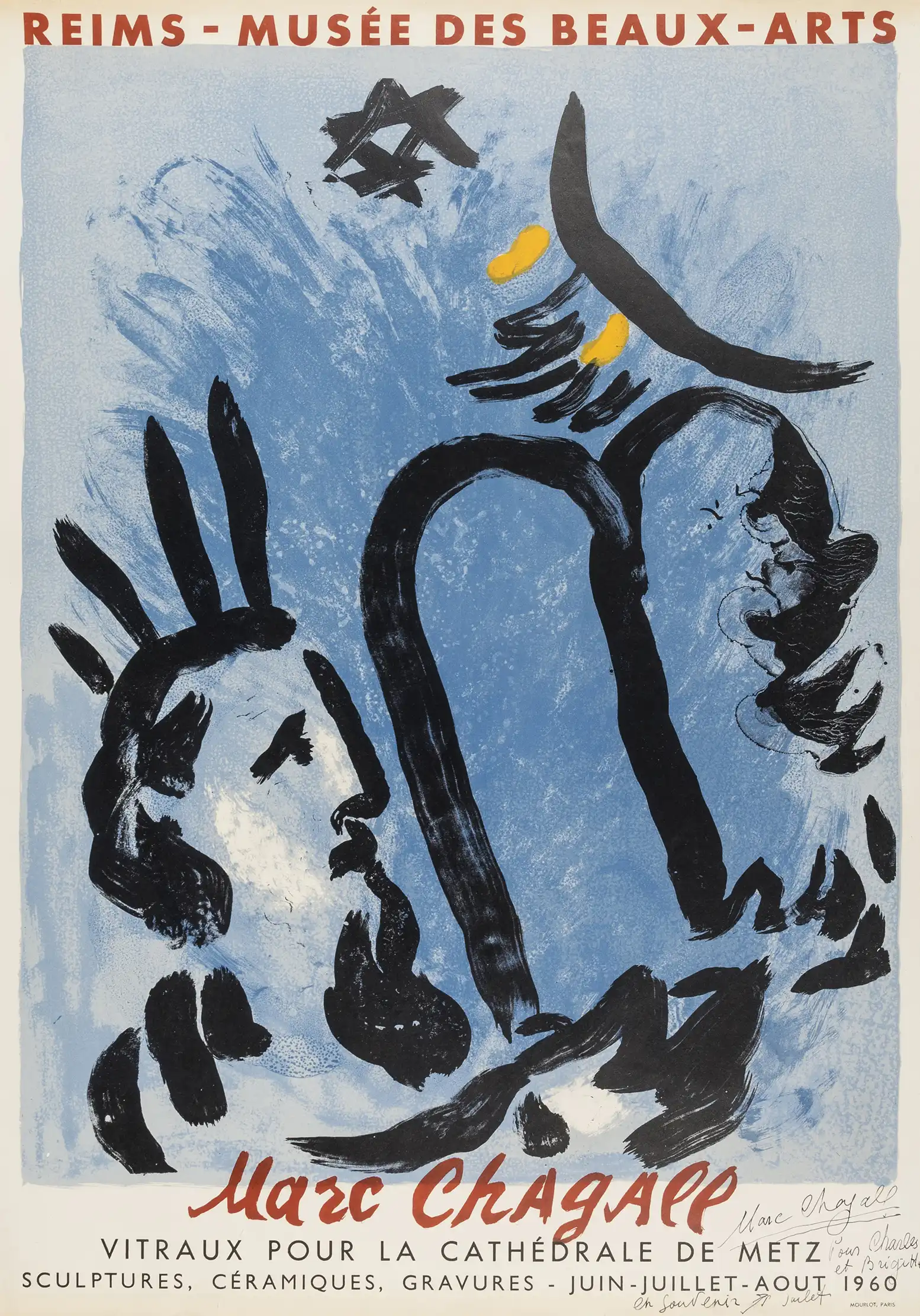 Marc Chagall | Vintage Art Exhibition Poster | Abstract Moise Blue Print