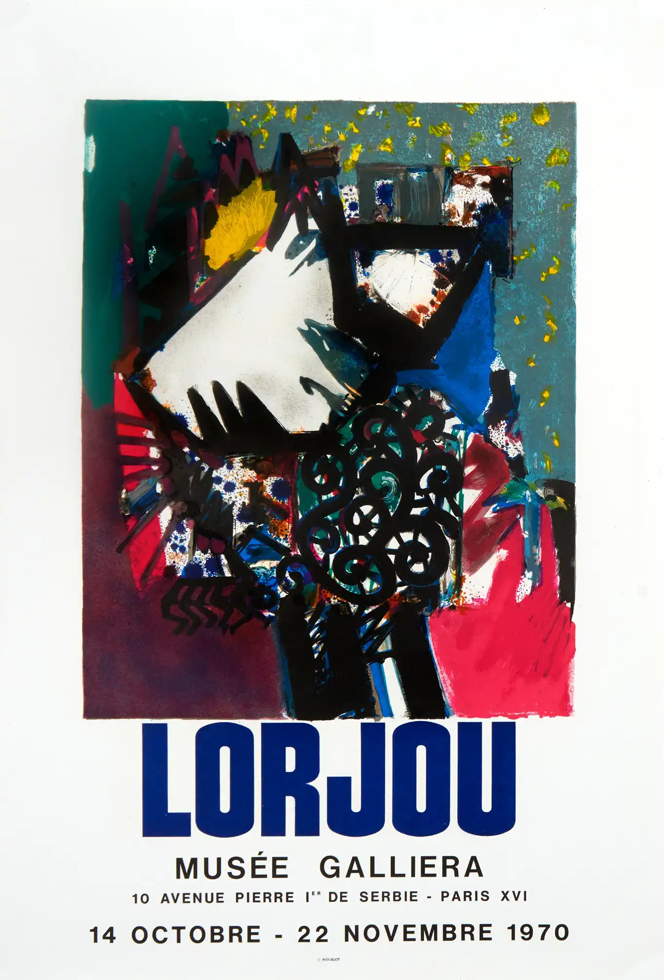 Bernard Lorjou | Vintage Abstract Art Poster | Musée Galliera 1970 Print