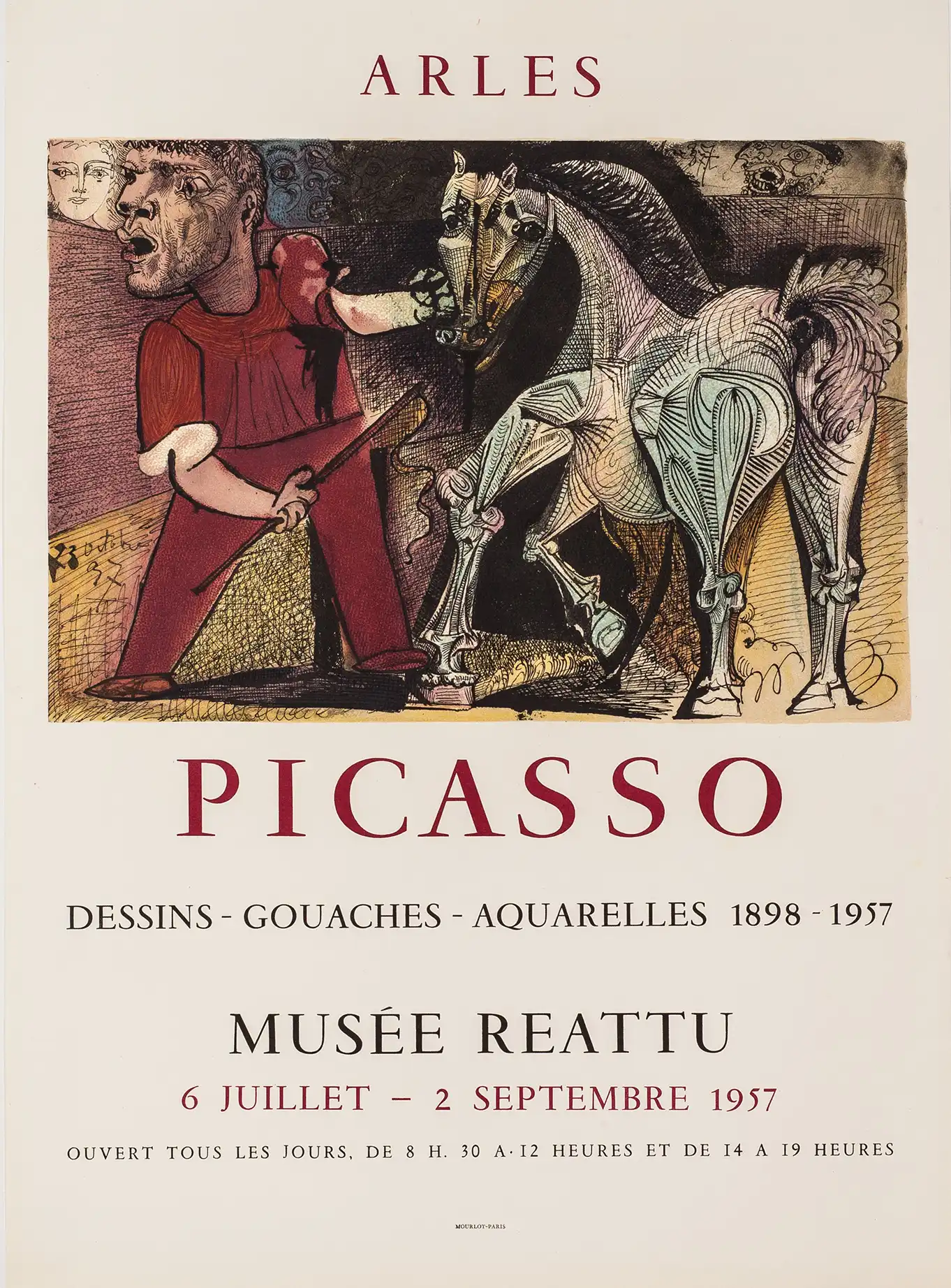 Pablo Picasso | Vintage Art Poster | Musée Reattu 1957 Exhibition Print