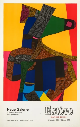 Maurice Estève Neue Galerie 1970 Abstract Exhibition Art Print