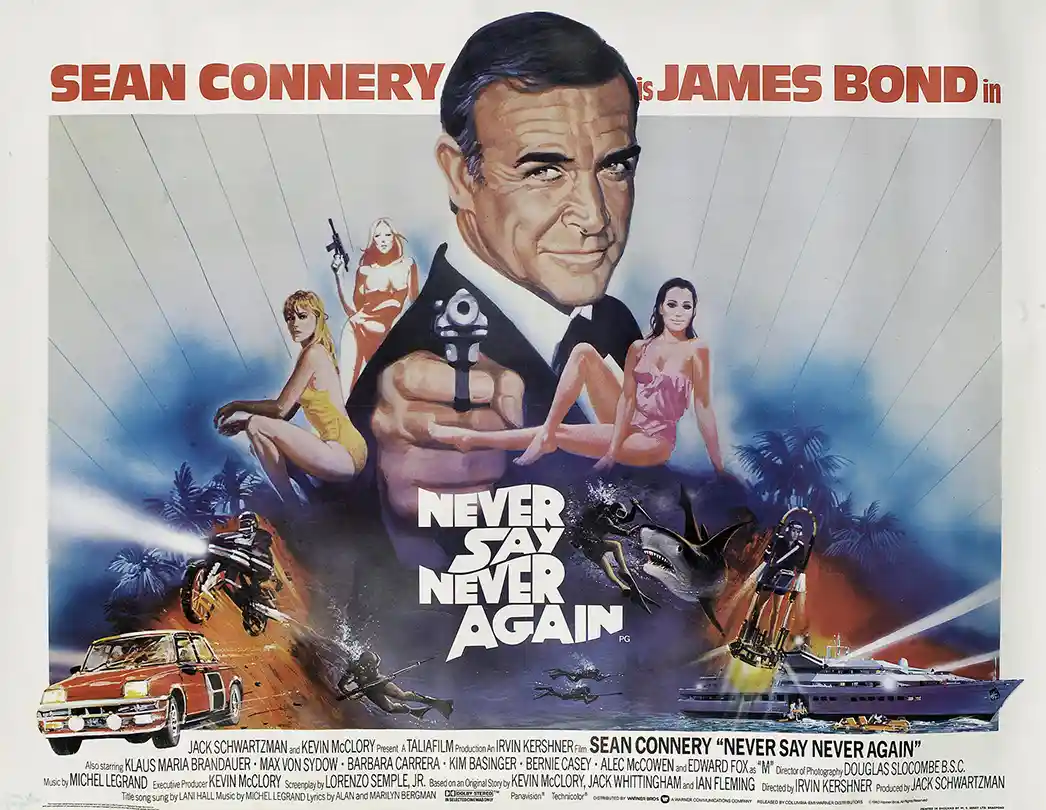 Never Say Never Again | Movie Poster | Sean Connery 007 Vintage Print