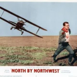 North by Northwest Crop Duster Scene Vintage Film Poster