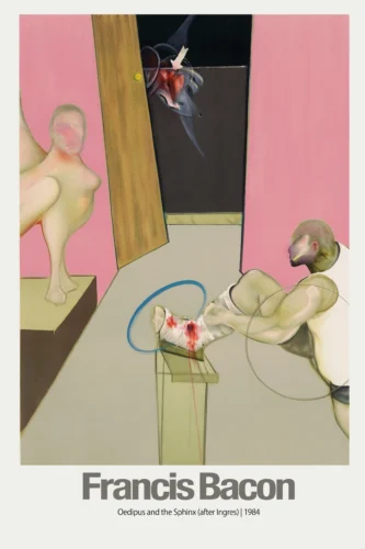 Francis Bacon 'Oedipus and the Sphinx', Modern Art Poster, Expressionist