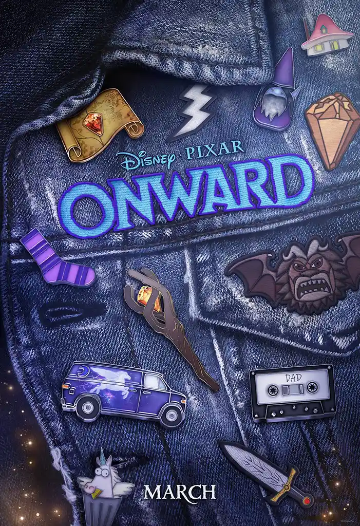 Onward (2020) | Disney Pixar Movie Poster | Patch and Pin Denim Art