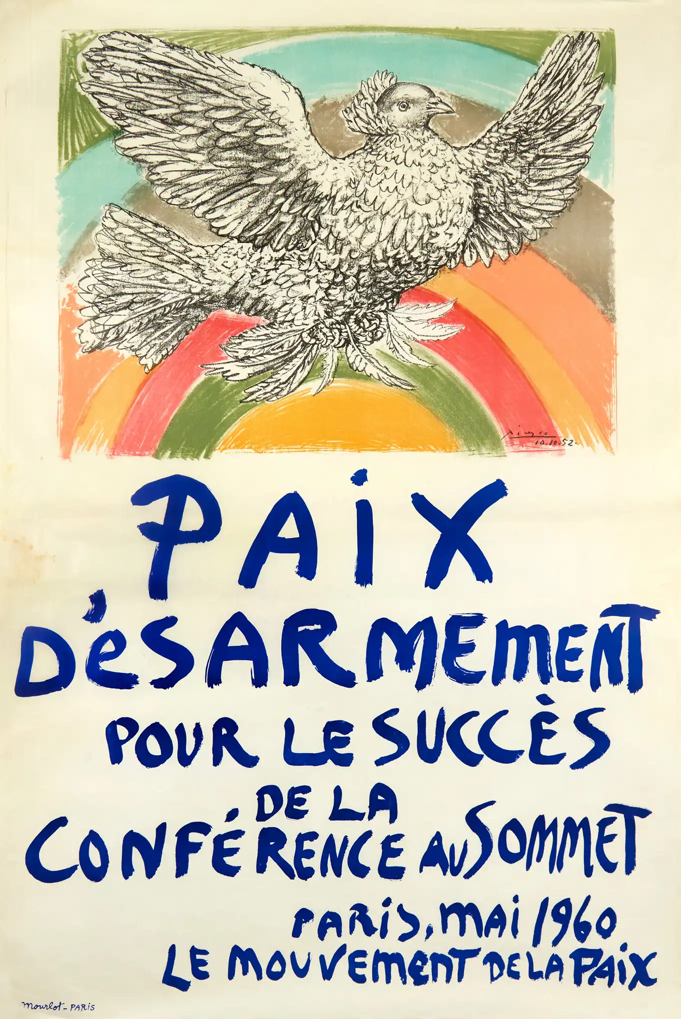 Picasso Dove of Peace (Paix Désarmement) | Art Poster | 1960 Political Wall Print