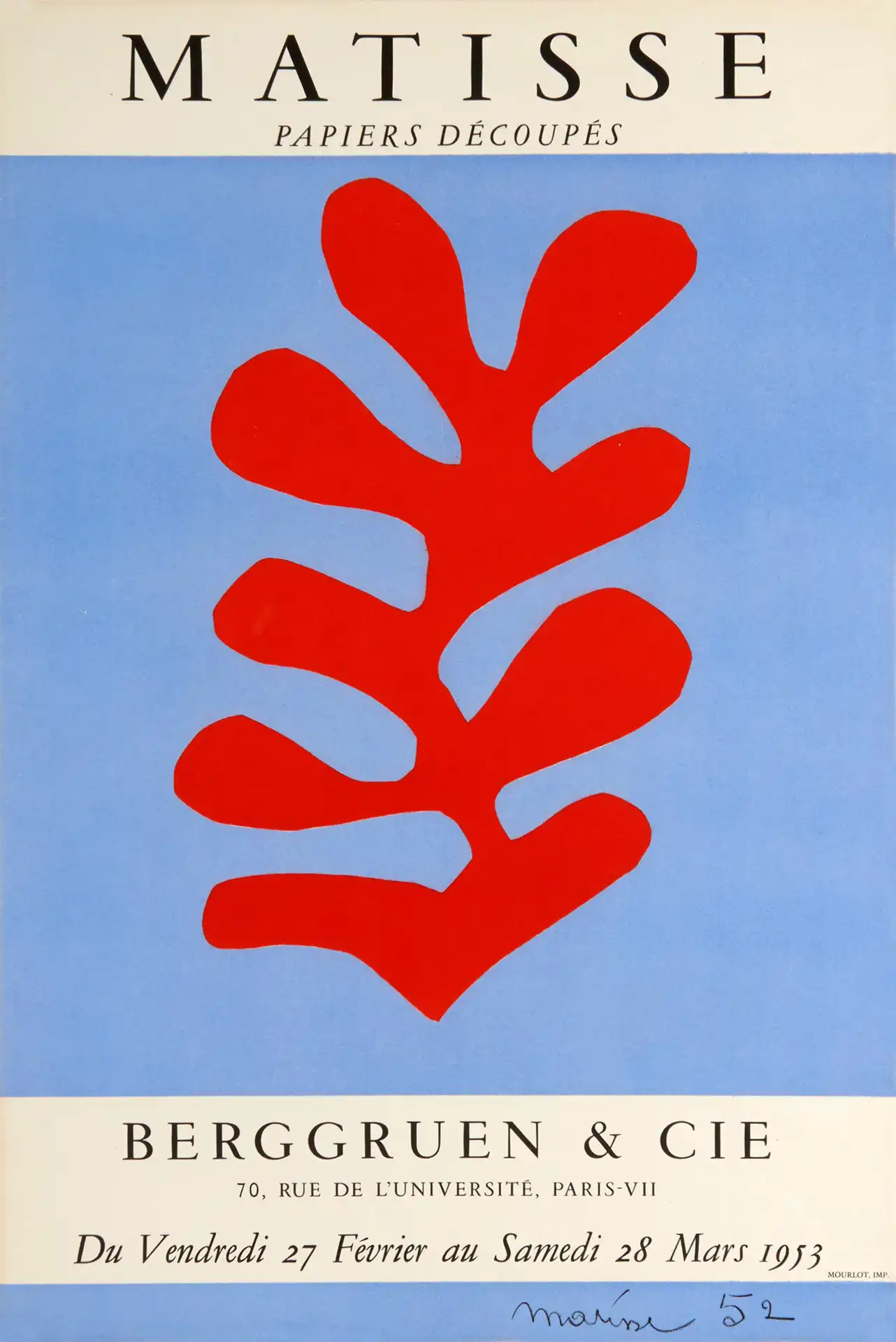 Matisse Papiers Découpés | Abstract Art Poster | Red Seaweed Cutout Print