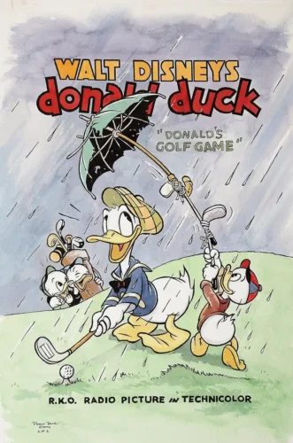 Donald Duck Donald's Golf Game Vintage 1938 Cartoon Movie Poster