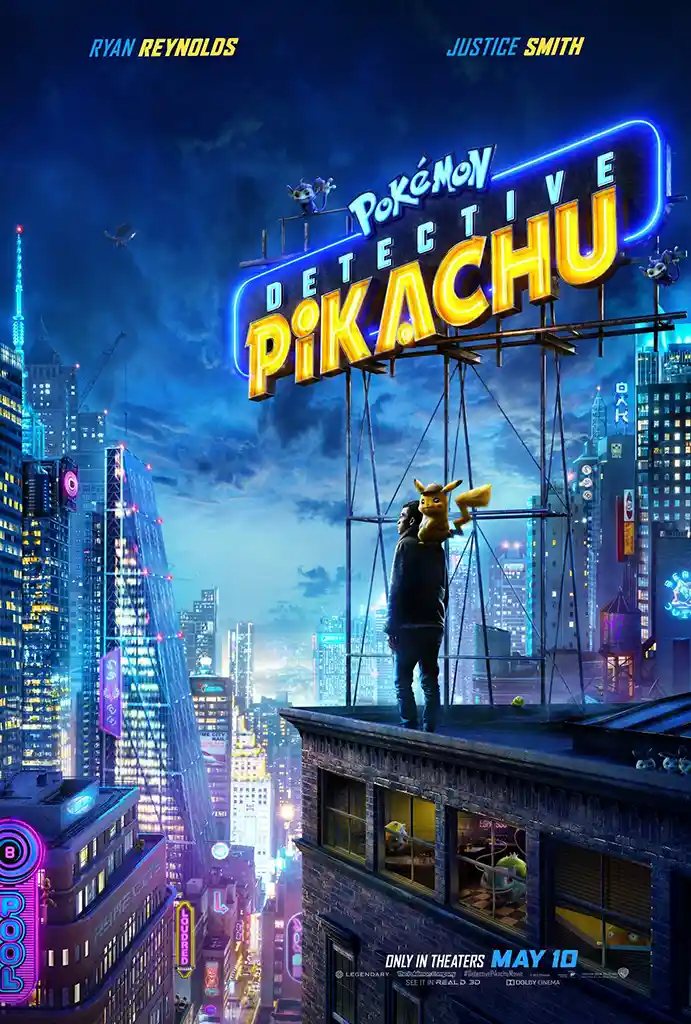Pokémon Detective Pikachu | Movie Poster | Ryme City Neon Skyline Art
