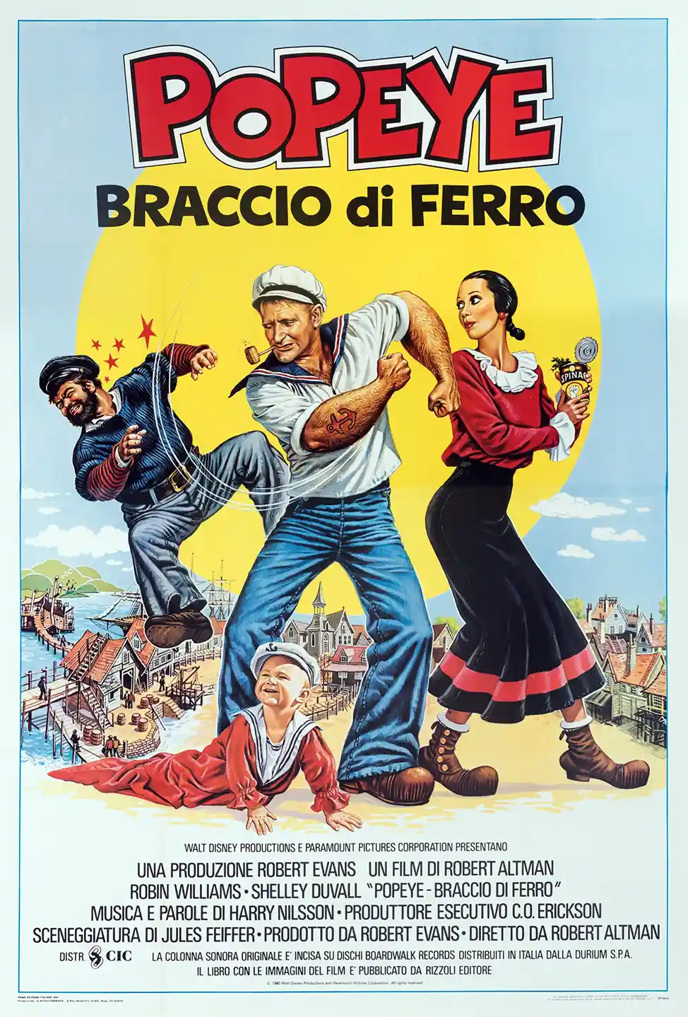 Popeye (1980) | Movie Poster | Vintage Italian Braccio Di Ferro Art Print
