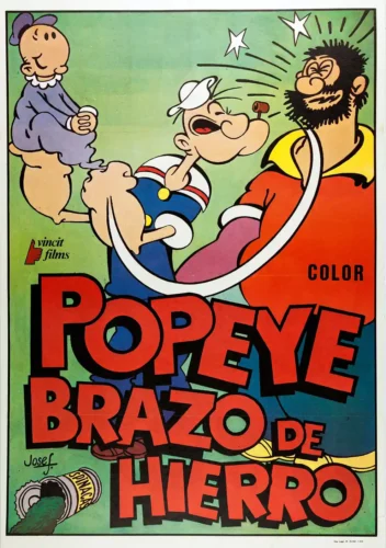 Popeye Brazo de Hierro Vintage Spanish Cartoon Movie Poster