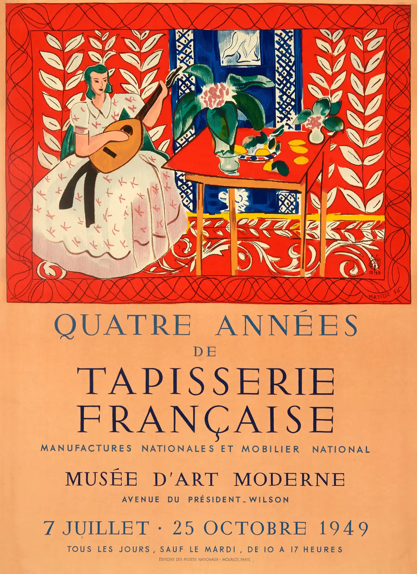 Henri Matisse Tapisserie Française | Art Poster | Fauvist Lute Player Wall Art