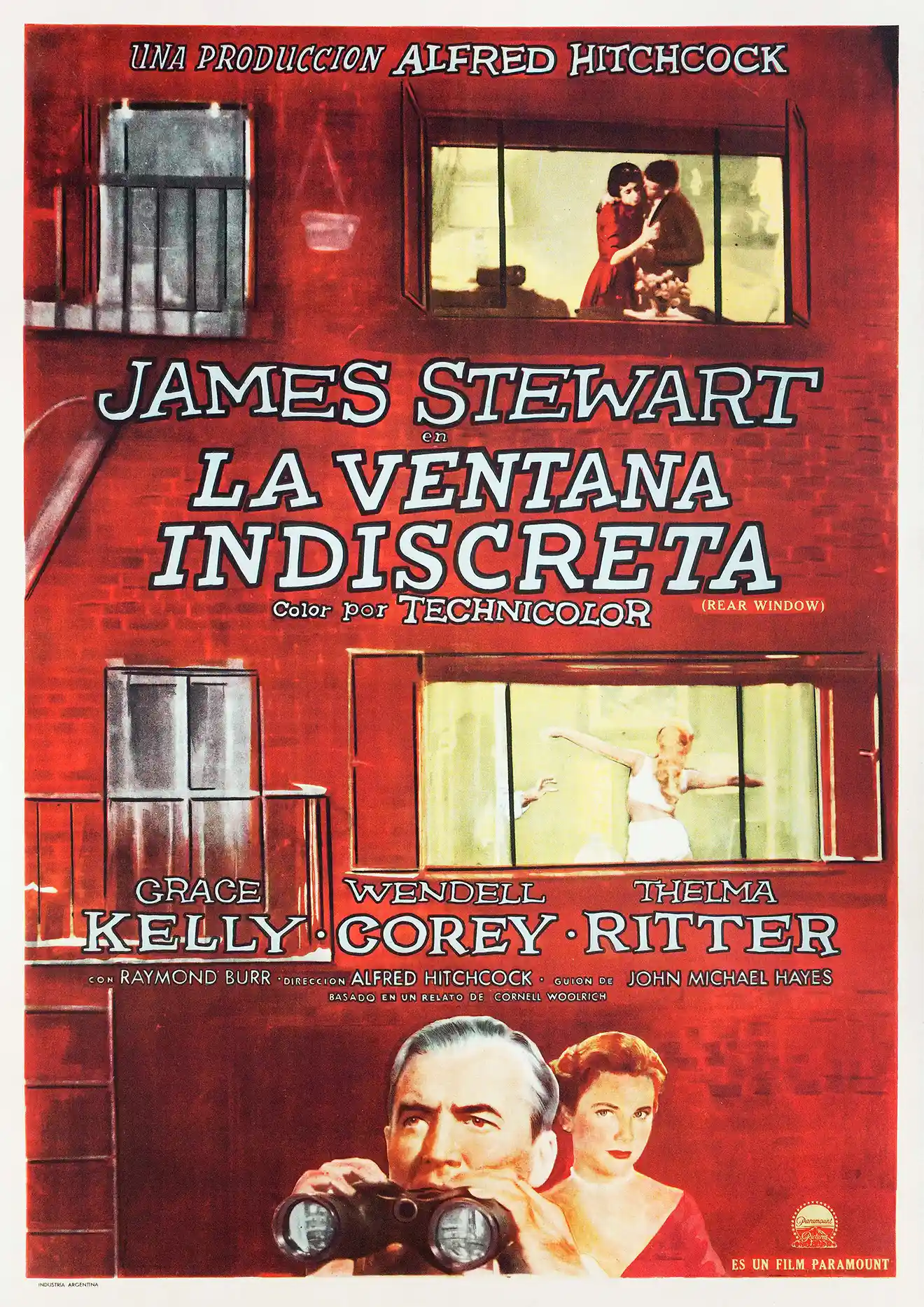 Rear Window (1954) | Vintage Movie Poster | Spanish Release Art Print