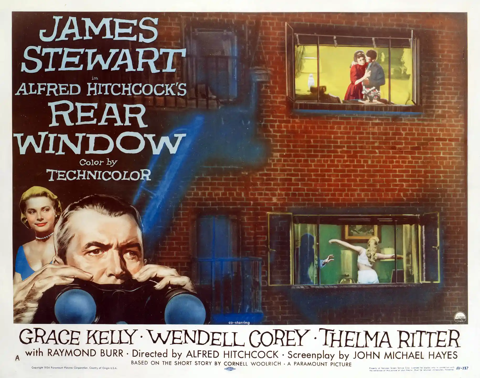Rear Window (1954) | Classic Movie Poster | James Stewart Original Art Print