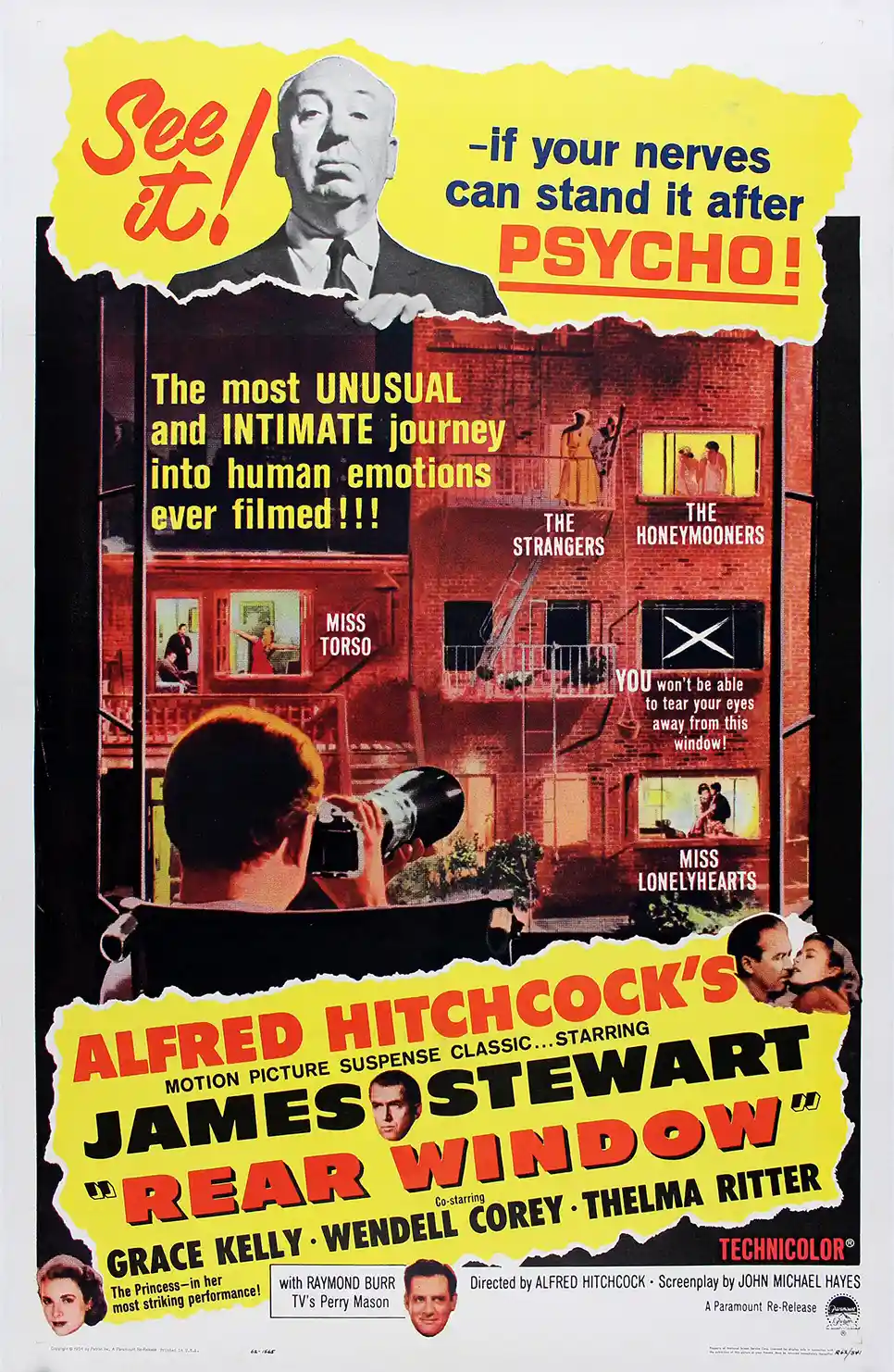 Rear Window | Movie Poster | Alfred Hitchcock Vintage Wall Art Print