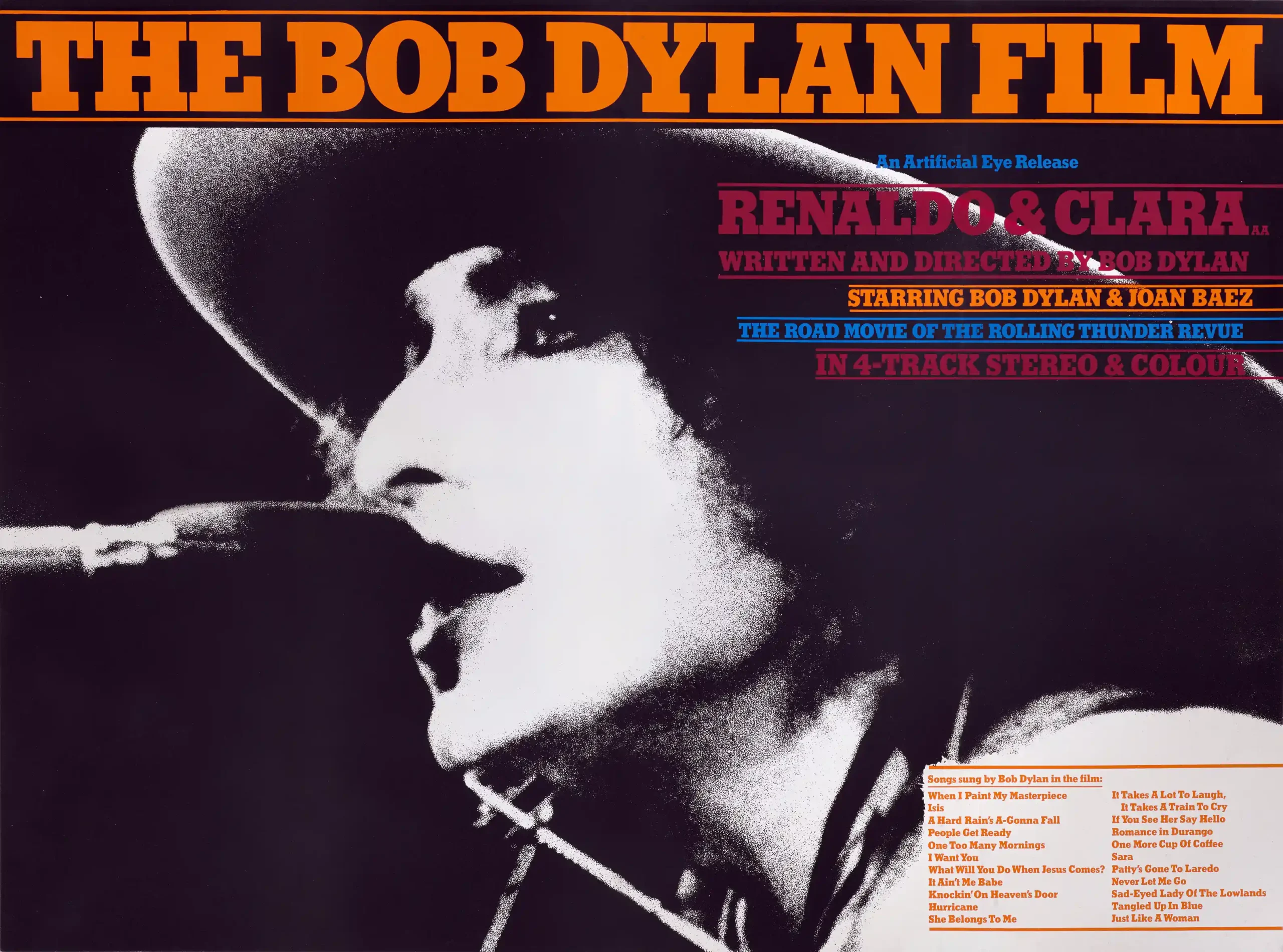 Renaldo & Clara Bob Dylan | Movie Poster | Vintage 1978 Film Print