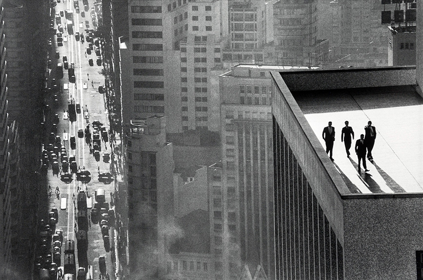 Rene Burri Men on a Rooftop | Photography Art Poster | Dramatic Cityscape Print