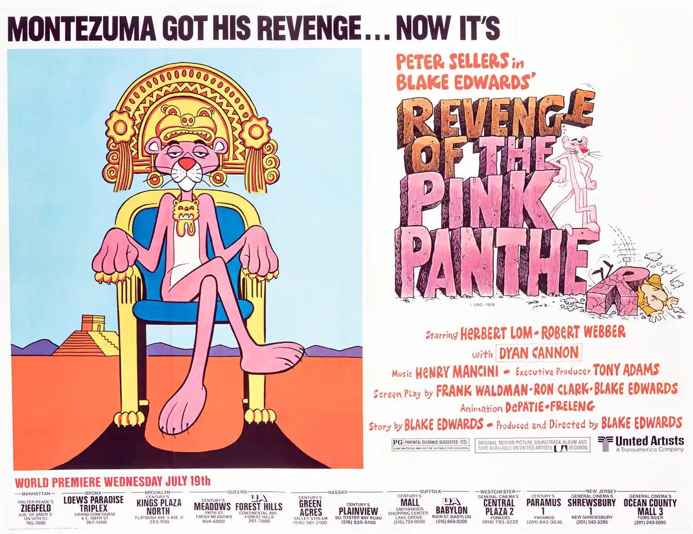 Revenge of the Pink Panther | Movie Poster | Montezuma Pink Panther Art
