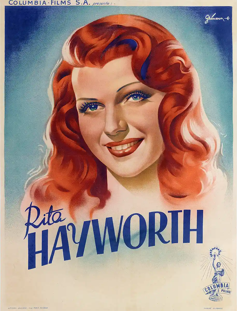 Rita Hayworth | Celebrity Poster | Vintage Hollywood Glamour Print