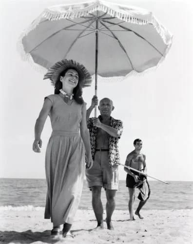 Robert Capa, Pablo Picasso and Francoise Gilot 1948 Photography Print