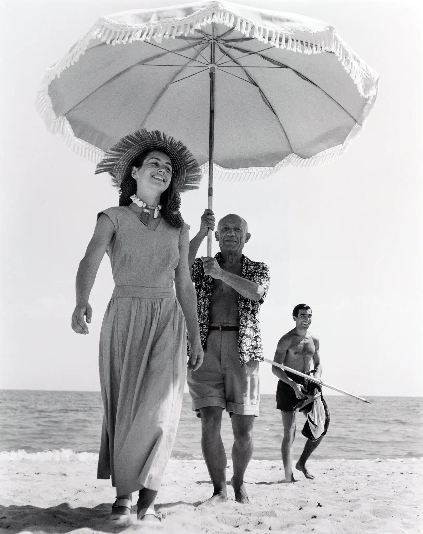 Robert Capa print — Picasso and Françoise Gilot France 1948, black and white celebrity portrait print