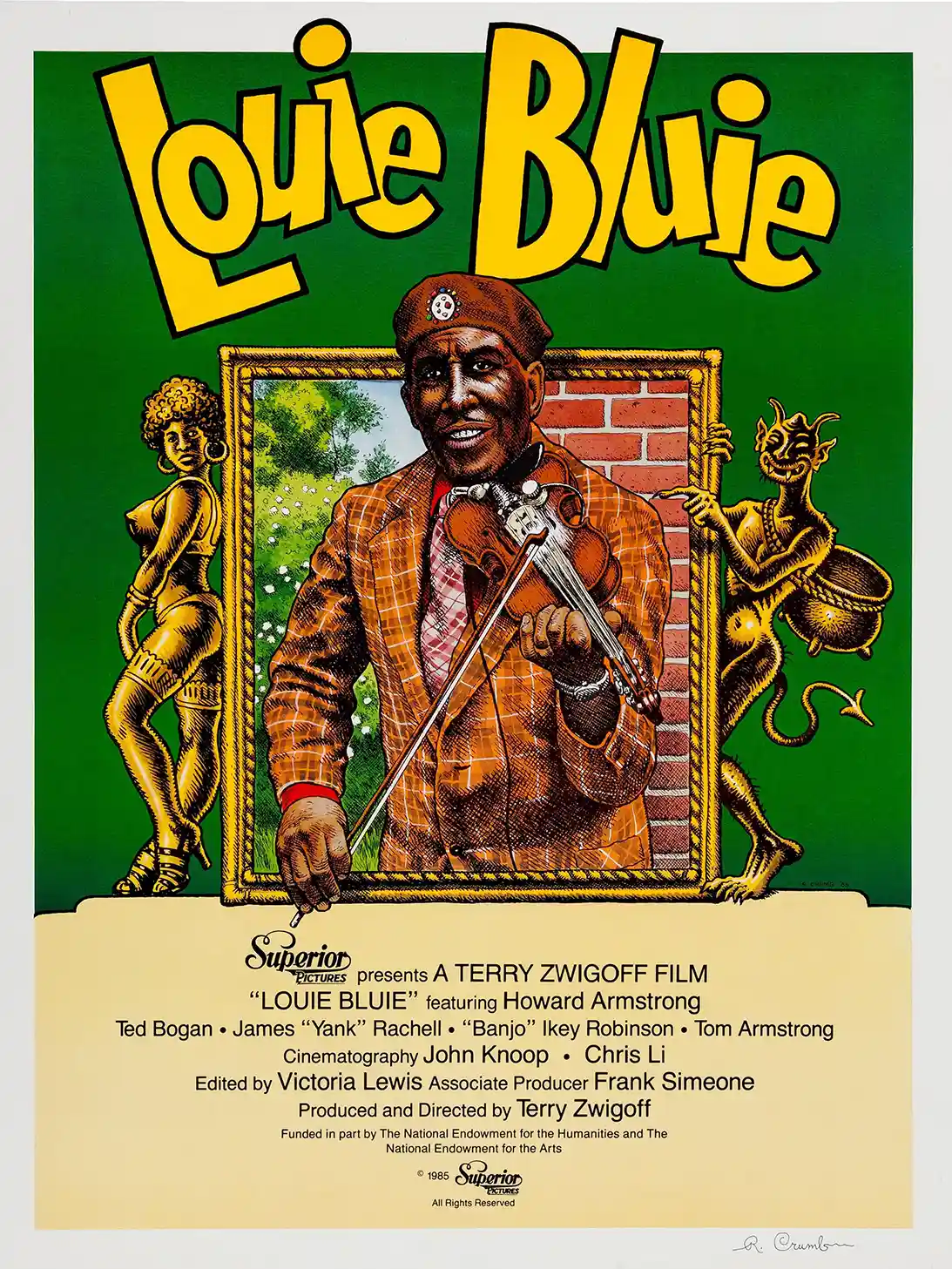 Louie Bluie ft. Howard Armstrong | Movie Poster | R. Crumb Documentary Art Print