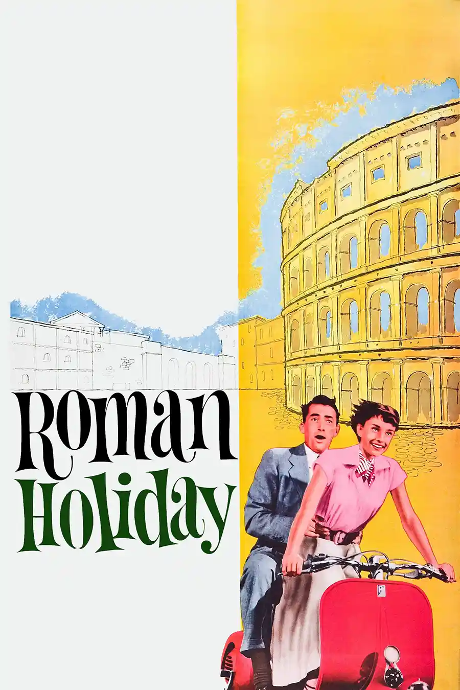 Roman Holiday | Classic Film Poster | Vespa Scooter Scene Art Print