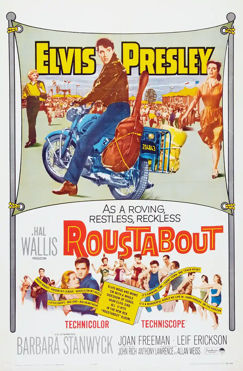 Roustabout | Movie Poster | Vintage Elvis Presley Motorcycle Print