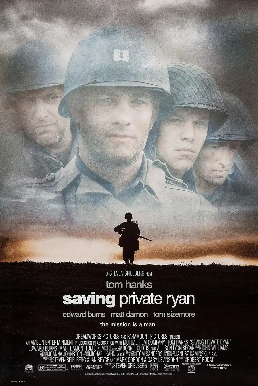 Saving Private Ryan | Movie Poster | Tom Hanks & Cast WWII War Film Print