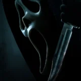 Scream 2022 Ghostface Mask and Hunting Knife Movie Poster