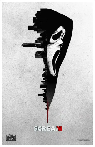 Scream VI Ghostface Skyline Minimalist Horror Movie Poster