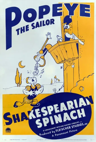 Popeye: Shakespearian Spinach 1940 Vintage Cartoon Movie Poster