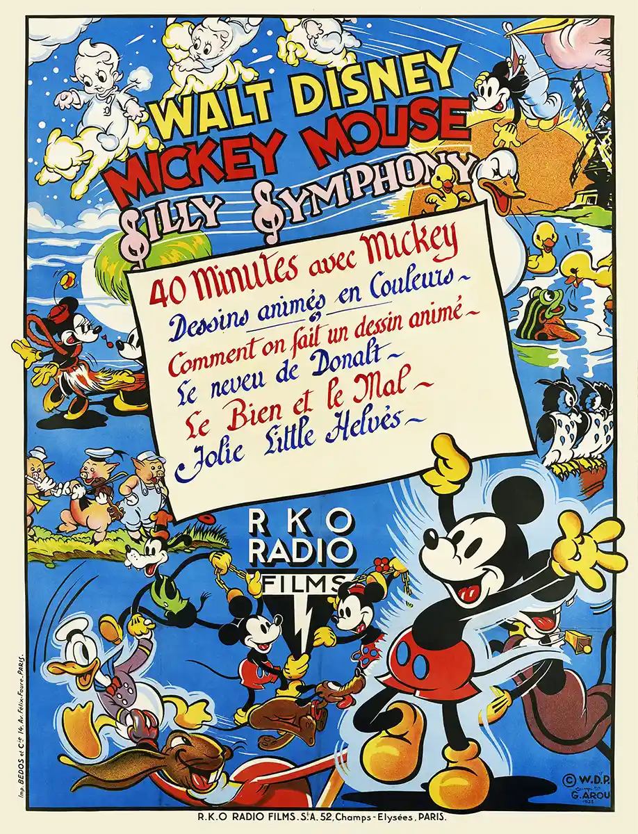 Walt Disney Silly Symphony Mickey Mouse | Movie Poster | Vintage 1938 Art Print