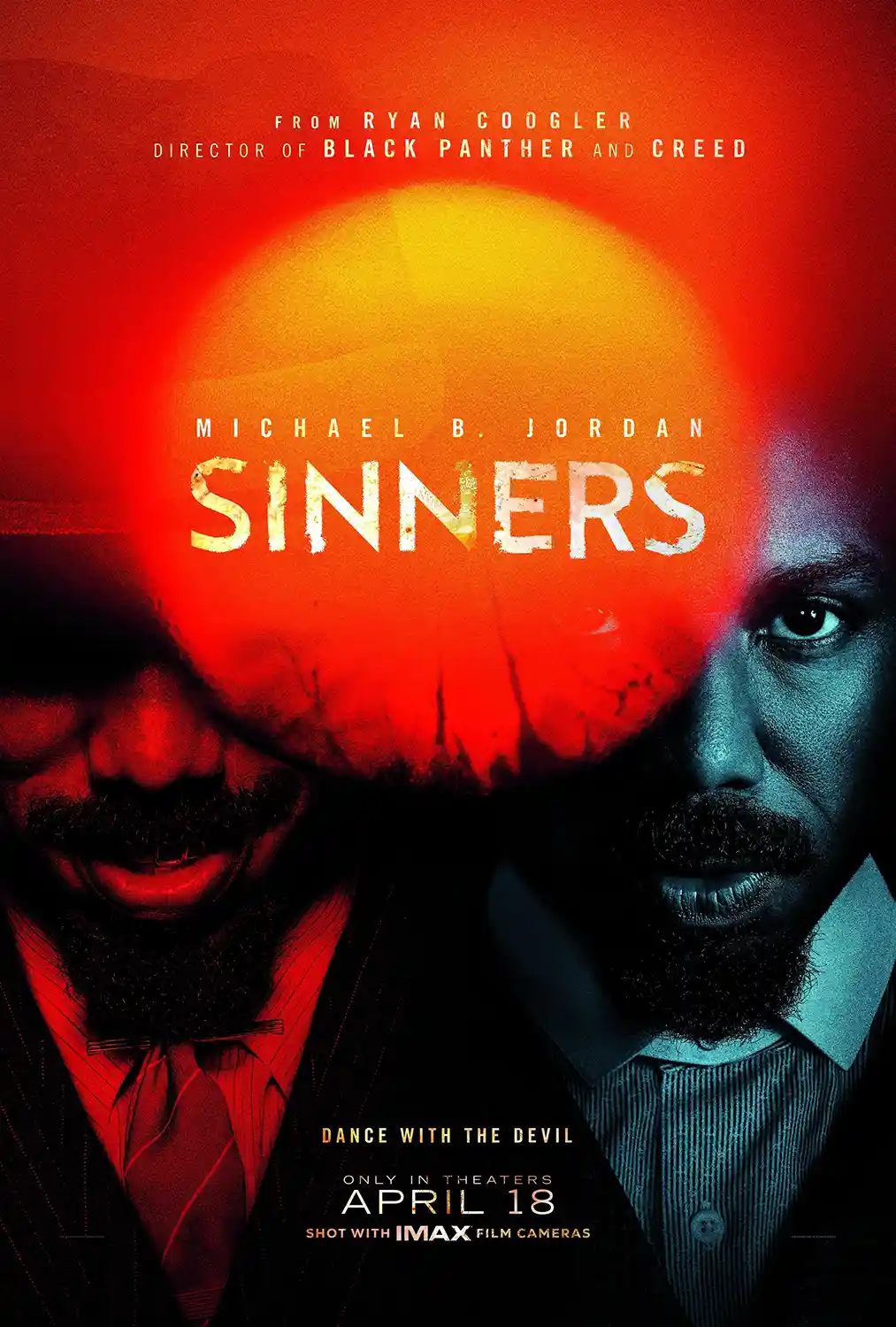 Sinners 2025 | Movie Poster | Michael B. Jordan Dual Identity Art