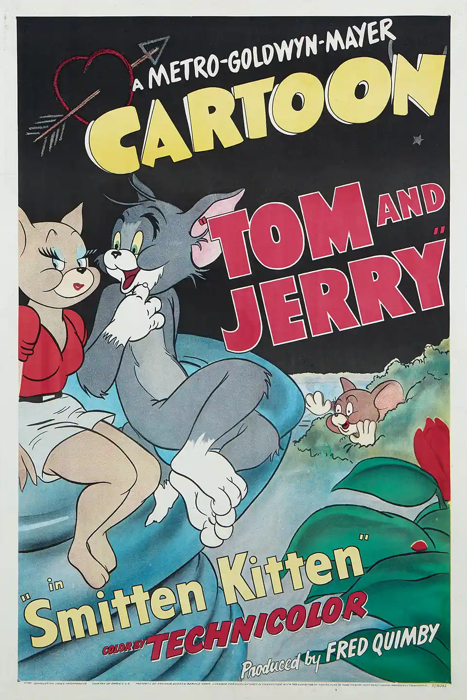 Tom and Jerry Smitten Kitten | Vintage Cartoon Movie Poster