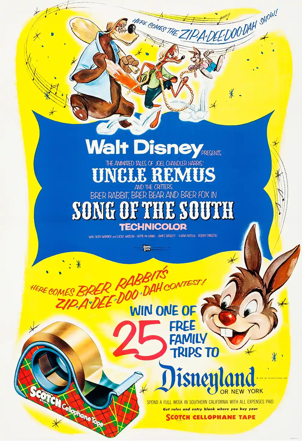 Walt Disney's Song of the South | Movie Poster | Vintage Br'er Rabbit Art
