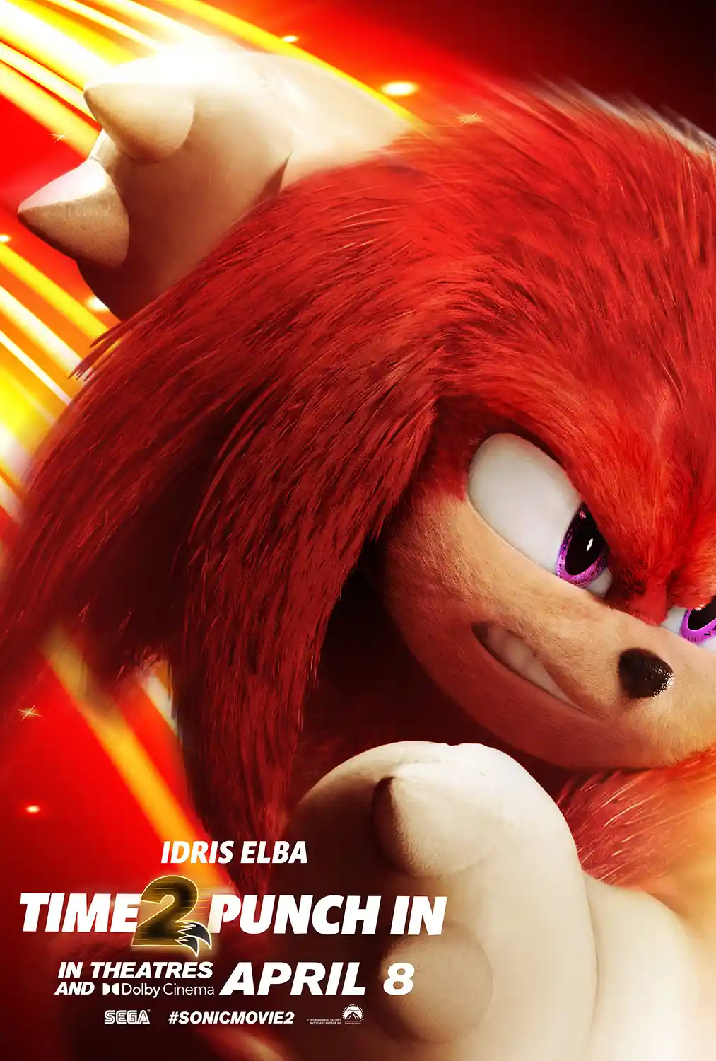 Knuckles the Echidna | Sonic 2 Movie Poster | Time 2 Punch In Wall Art
