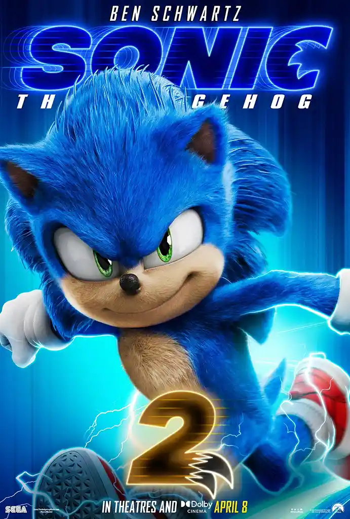 Sonic the Hedgehog 2 | Movie Poster | Blue Blur Speed Wall Art