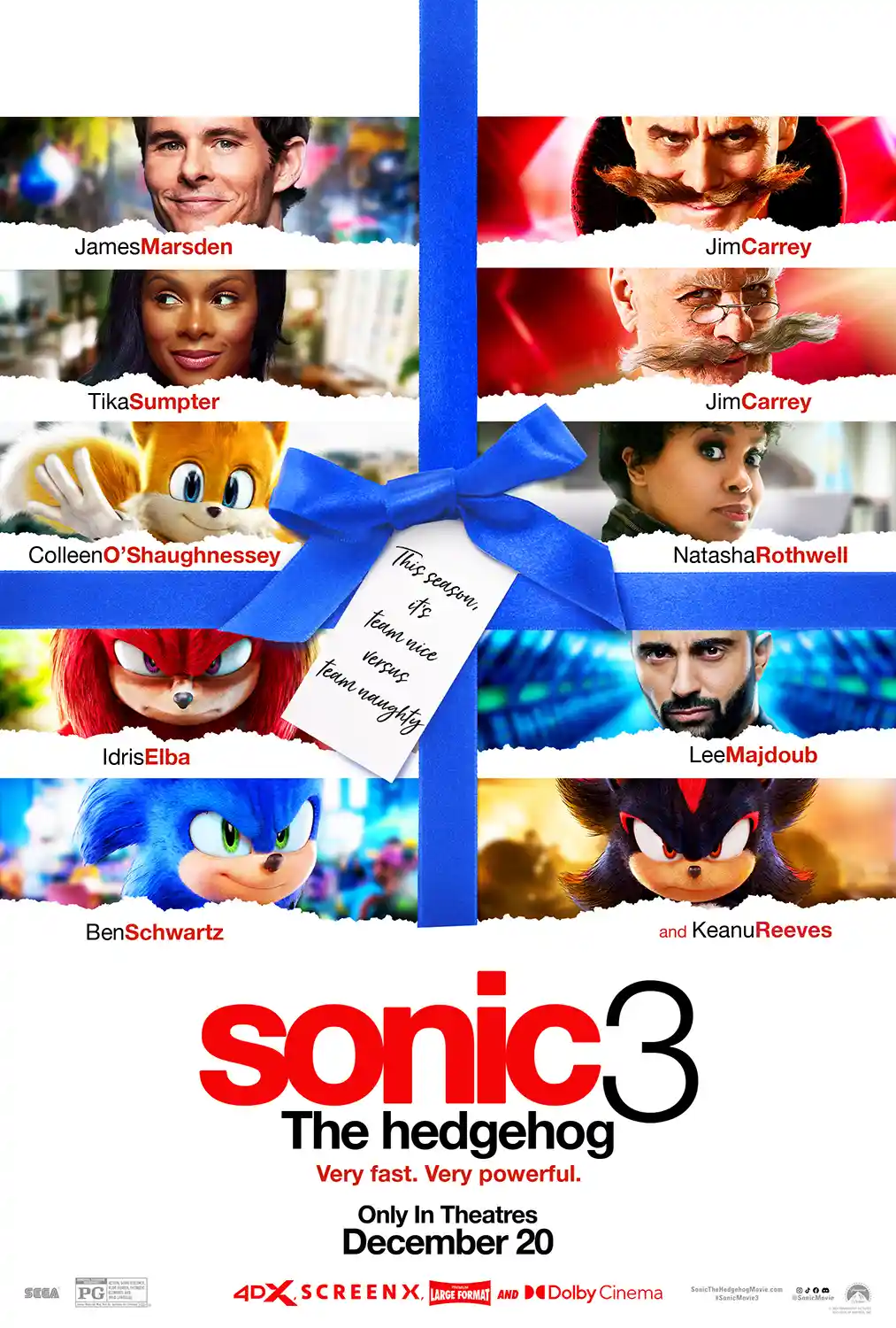 Sonic 3 The Hedgehog | Movie Poster | Team Nice vs Naughty Christmas Art